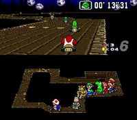 une photo d'Ã©cran de Super Mario Kart sur Nintendo Super Nes